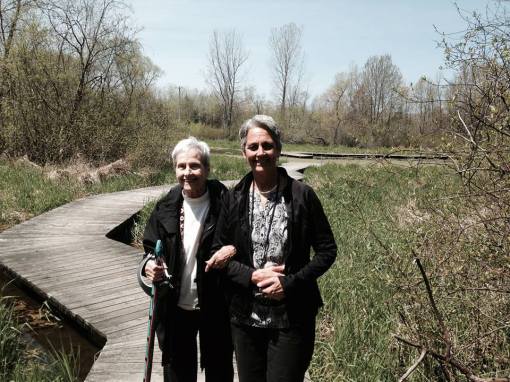 My mom and sister by the wetlands.